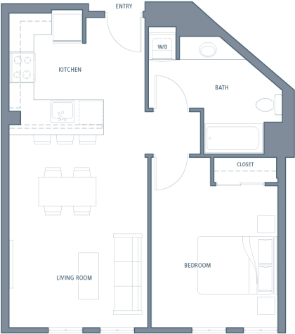 For The A13-a Floor Plan - Aventine Apartments (640x480), Png Download