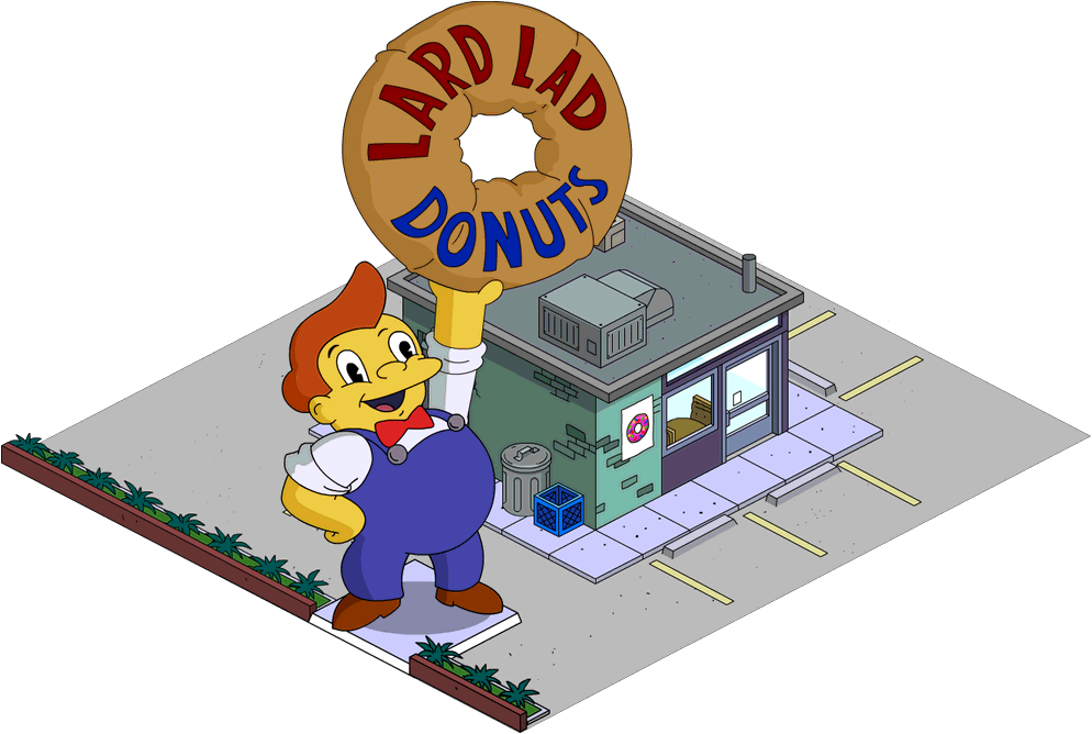 Lard Lad Donuts Tapped Out - Los Simpsons Lard Lad Donuts (994x668), Png Download
