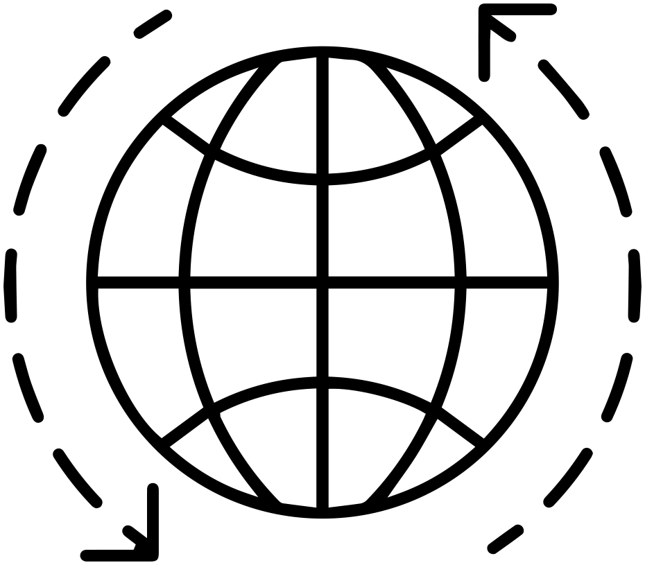 Orbit - Globe Global Shipping Icon Wall Vinyl Art, Vinyl Color (930x815), Png Download