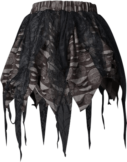 Gothic Brown Tattered Lace Skirt - Skirt (555x555), Png Download