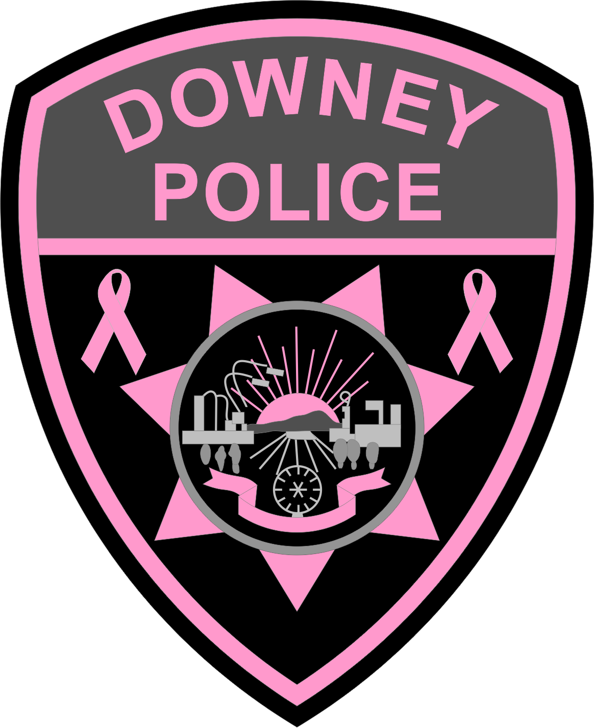 Downey Police - Pink Police Patch (1164x1427), Png Download