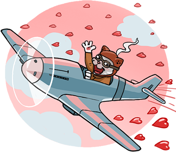 Kamikaze Cat Messages Sticker-1 - Telegram Pilot Stickers (618x618), Png Download