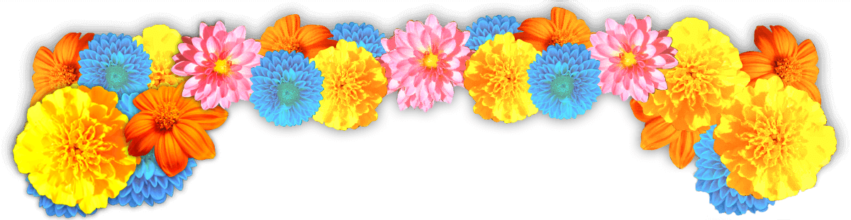 Our Team - Flowers Frame Mexican Png (1200x311), Png Download