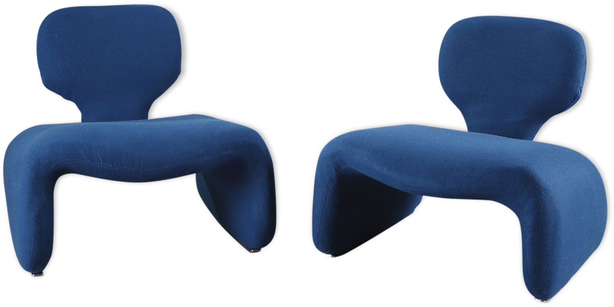 Pair Of Armchairs Design Blue Djinn, Olivier Mourgue - Olivier Mourgue (1457x1457), Png Download