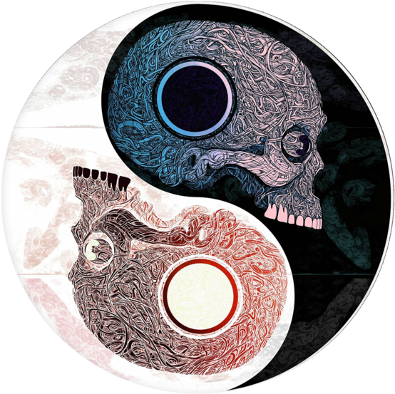 Skull Pop Grip - Yin Yang (580x580), Png Download
