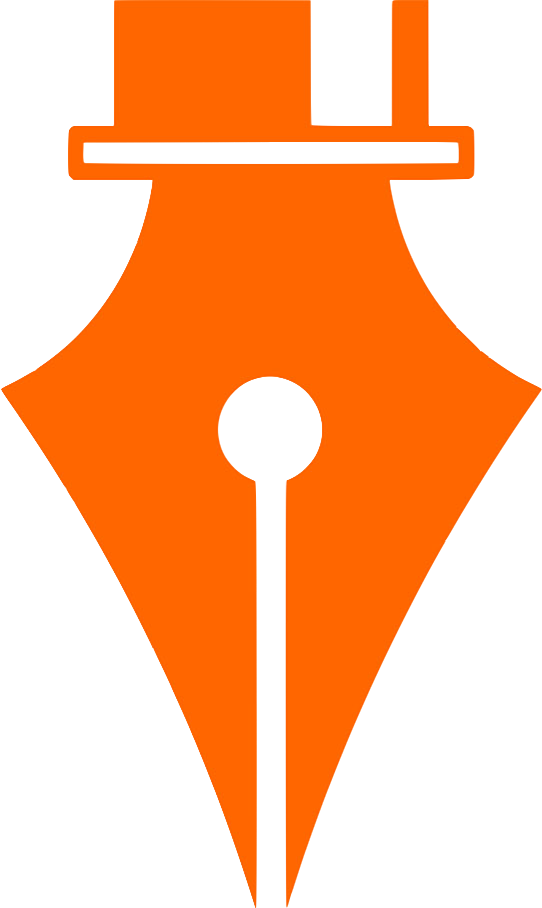 Fountain Pen Symbol Black And White (542x908), Png Download