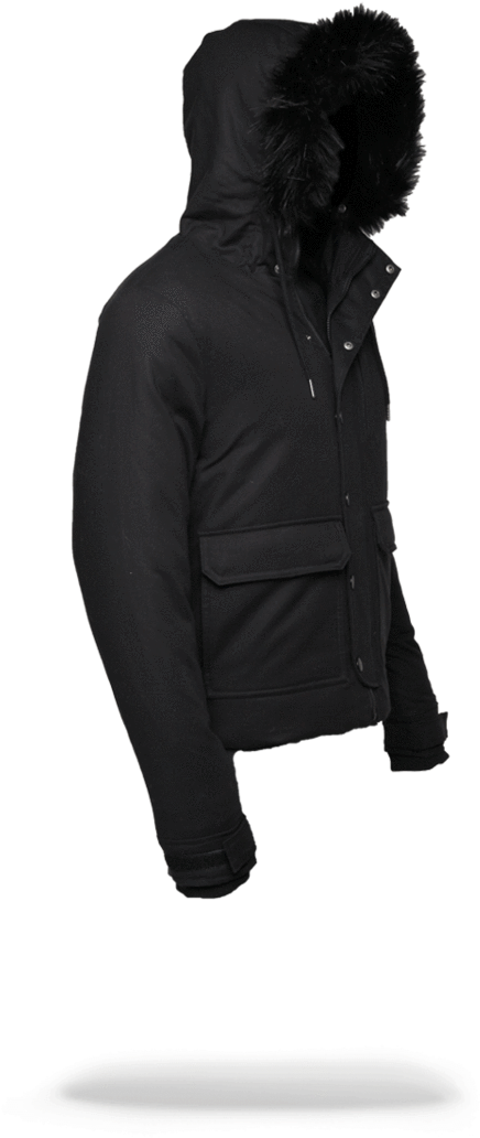 Sprayground- Solid Black Chopper Jacket Outerwear - Outerwear (900x1148), Png Download