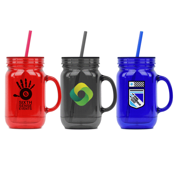 16 Oz Double Wall Acrylic Mason Jar Mugs - Double-wall Acrylic Mason Jar (600x600), Png Download