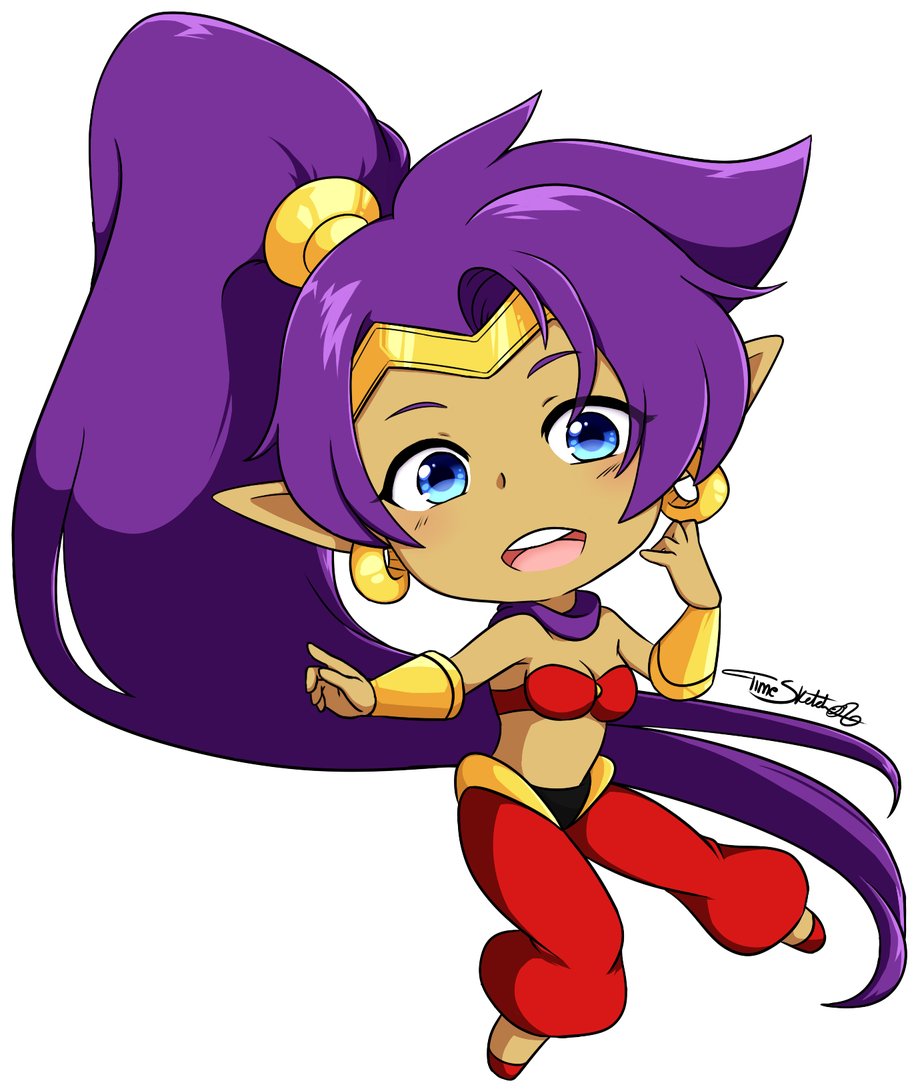 The Cute Genie Herself Shantae From - Cartoon (1000x1200), Png Download