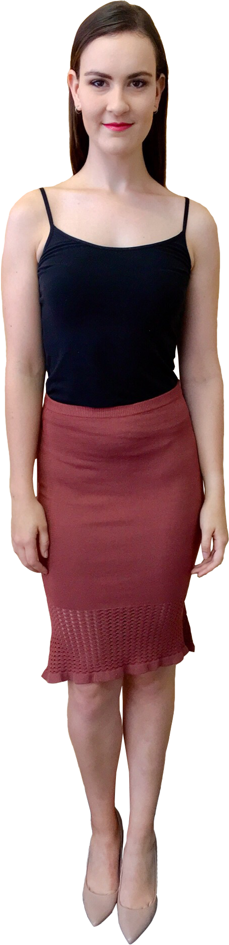 Pin-up Girl Knit Skirt In Blush - Skirt (1285x1950), Png Download