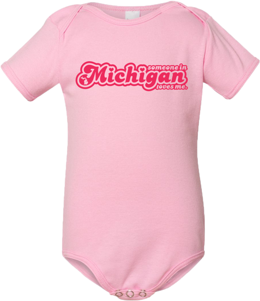 Someone In Michigan Loves Me Baby Onesie - Michigan (846x1024), Png Download