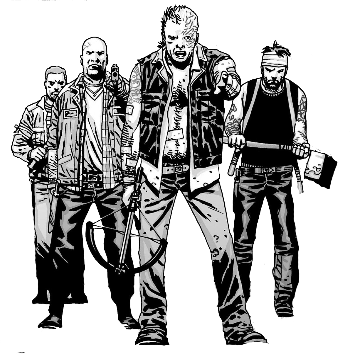 Walking Dead Comic Png - Daryl Walking Dead Comic (1192x1208), Png Download