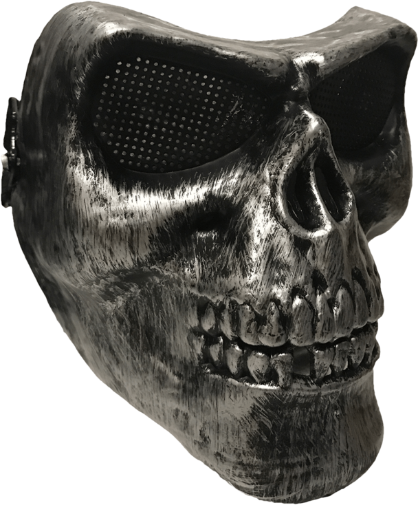 Full Face Silver Airsoft Skull Mask - Skull (900x900), Png Download