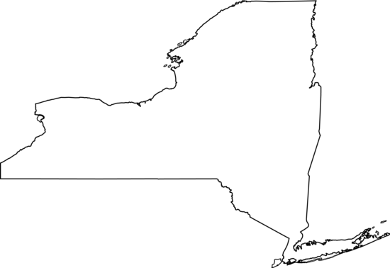 New York State Map Clipart - New York (550x378), Png Download