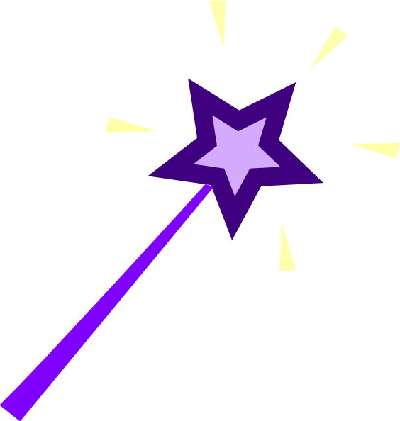 Purple Wand Clip Art At Clker - Fairy Wand Clip Art (564x594), Png Download