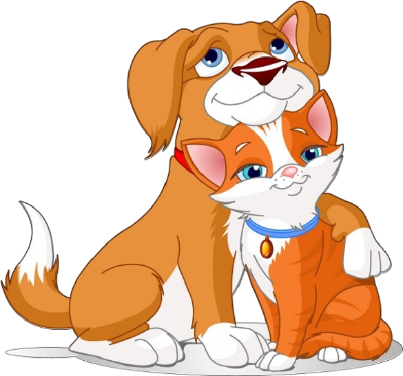 Cartoon Pictures Of Dogs And Cats - Cartoon Dog And Cat (600x600), Png Download