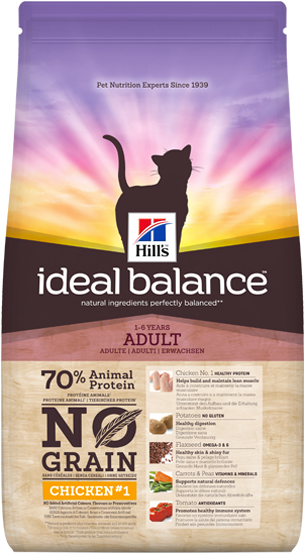 Hill's Ideal Balance For Cats - Hill's Ideal Balance Feline Adult No Grain Chicken (341x568), Png Download
