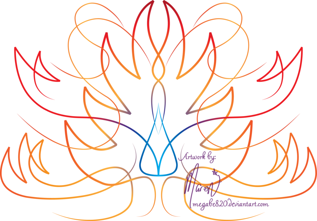 Flame Inspired Pinstripe By Megabe - Flame (1068x747), Png Download