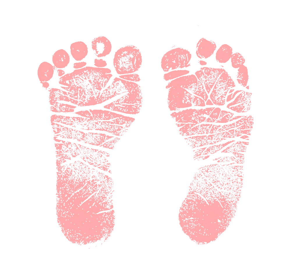 A Girl - Pink Baby Feet Print (1023x932), Png Download