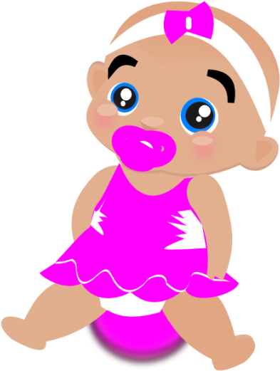 Clip Baby Girl Clipart Free - Baby Black Girl Clipart (400x528), Png Download