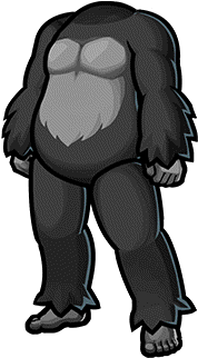 Gear-powerful Gorilla Body Render - Gorilla Body Drawing (380x380), Png Download