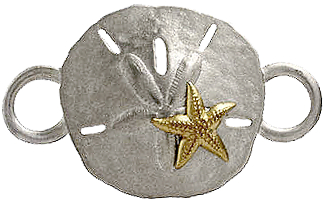 Sand Dollar W Starfish Topper - Ring (360x360), Png Download