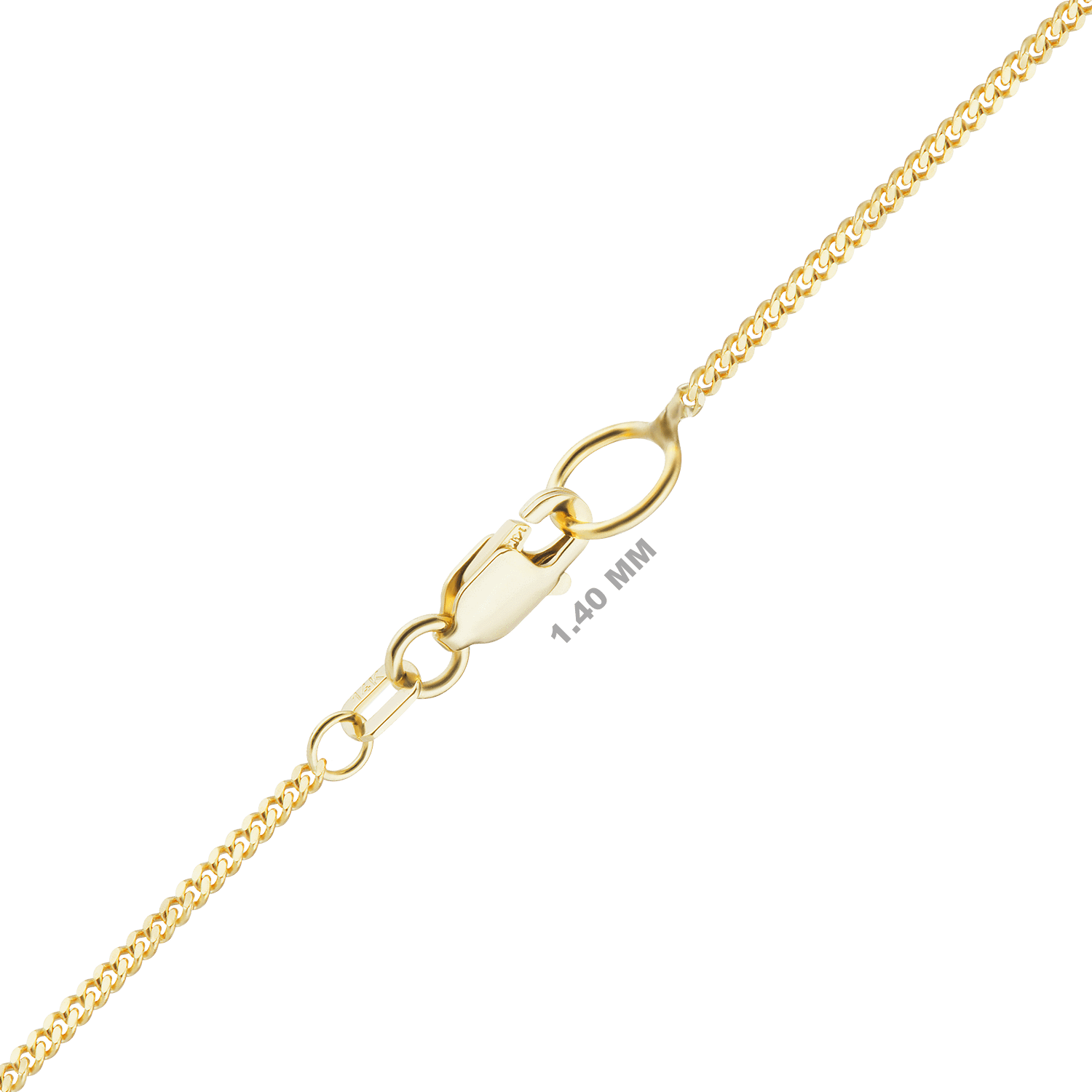 Finished Curb Chain In Yellow Gold (1500x1500), Png Download