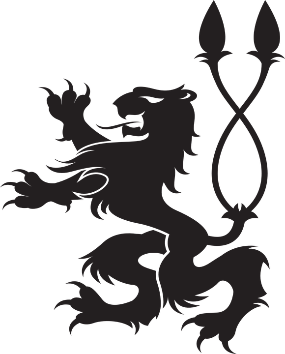 Griffin Clipart Lion's Tail - Coat Of Arms Lion Png (580x720), Png Download