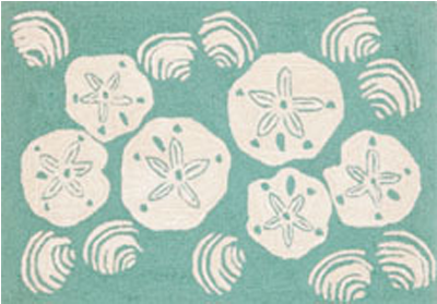Sand Dollar Rug - Liora Manne Frontporch Aqua (blue) Shell Toss Area (400x400), Png Download