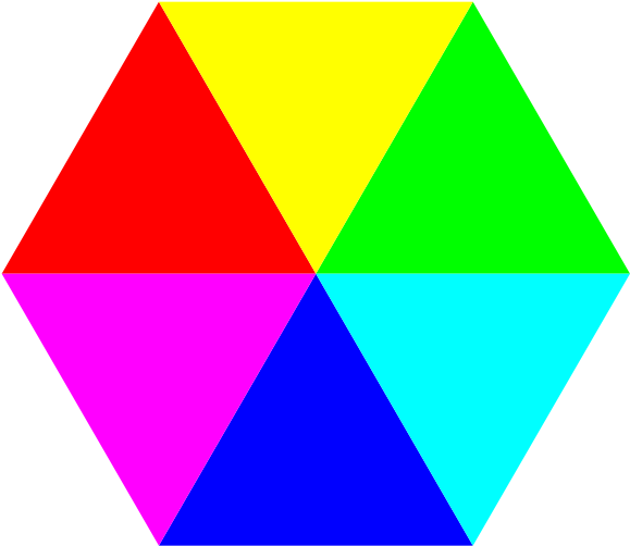 Hexagon 6 Color Clipart Png (600x600), Png Download