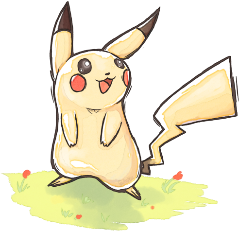 Watercolor Pikachu - Cartoon (500x520), Png Download