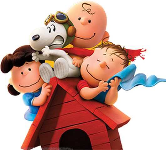 Snoopy Doghouse & Gang Png - Peanuts Movie (530x478), Png Download