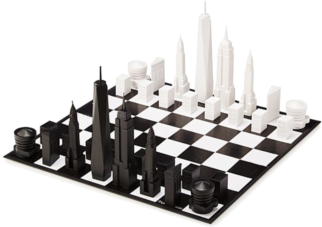 Nyc Skyline Chess - Chess (1342x942), Png Download