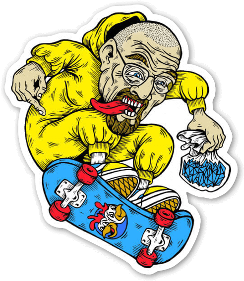 Walter White Skate Sticker - Stickers Skate Png (525x600), Png Download