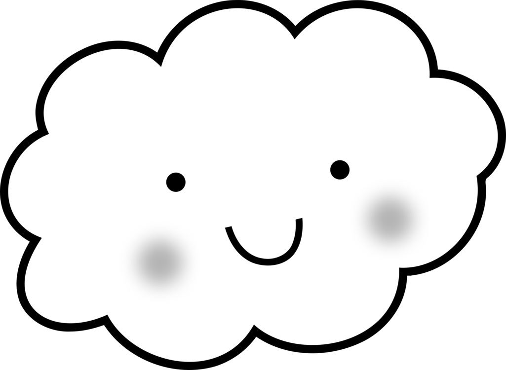Drawing Cloud Painting Sky Rain - Nube Para Colorear (1025x750), Png Download