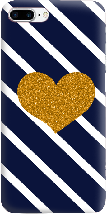 Blue Gold Glitter Heart Phone Cover - Back Cover For Sony Xperia R1 Plus (800x800), Png Download