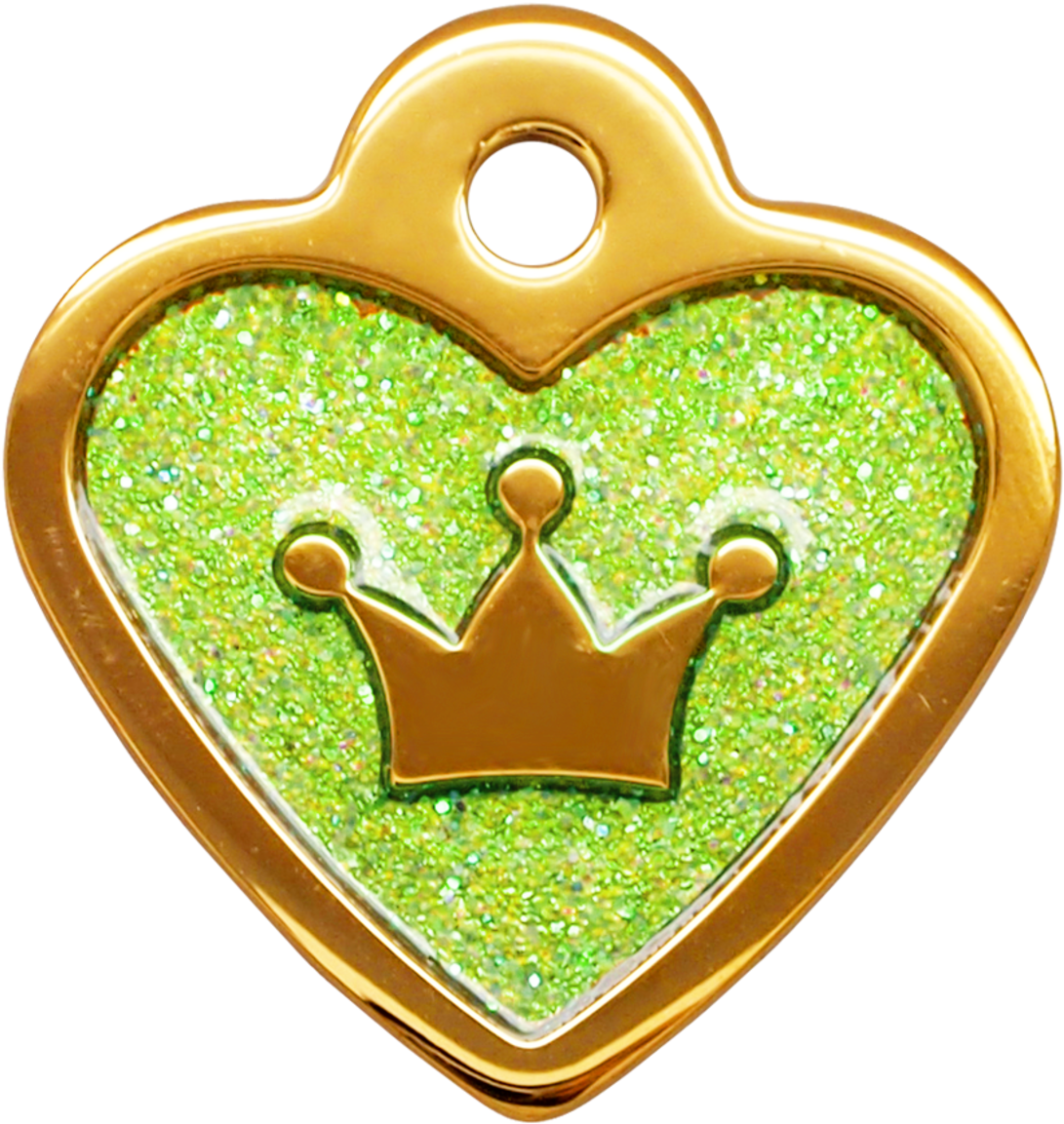 Ip Gold Light Green Glitter C Mini Heart - Green (1136x1200), Png Download