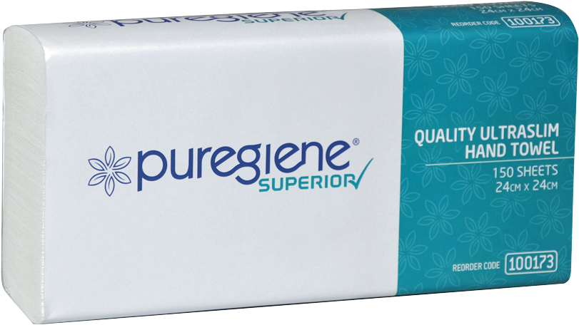 100173 - Puregiene Superior Quality Hand Towel Slimline 20pk (900x556), Png Download