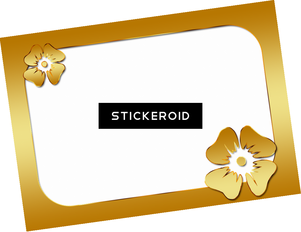 Gold Flower Frame Border Frames - Photograph (1044x805), Png Download