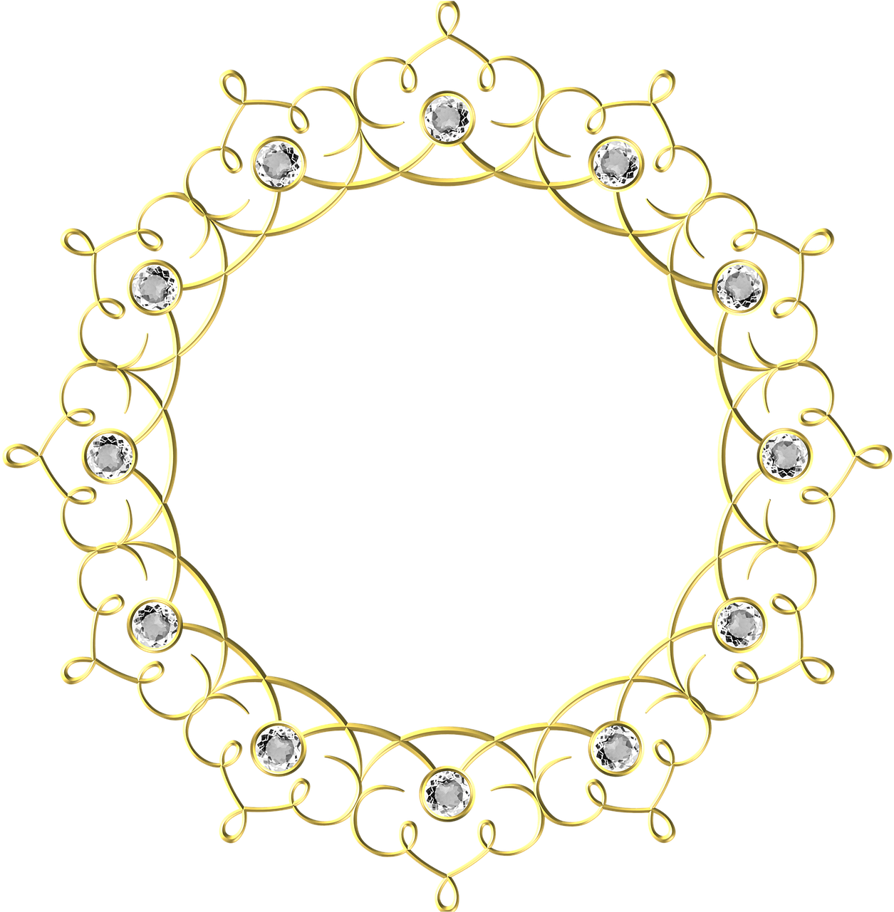 Wedding, Gold, Frame, Round, Border, Decoration (1280x1280), Png Download