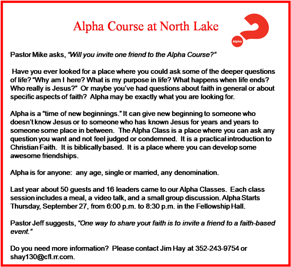 Alpha3 - North Lake Presbyterian Church (1000x919), Png Download