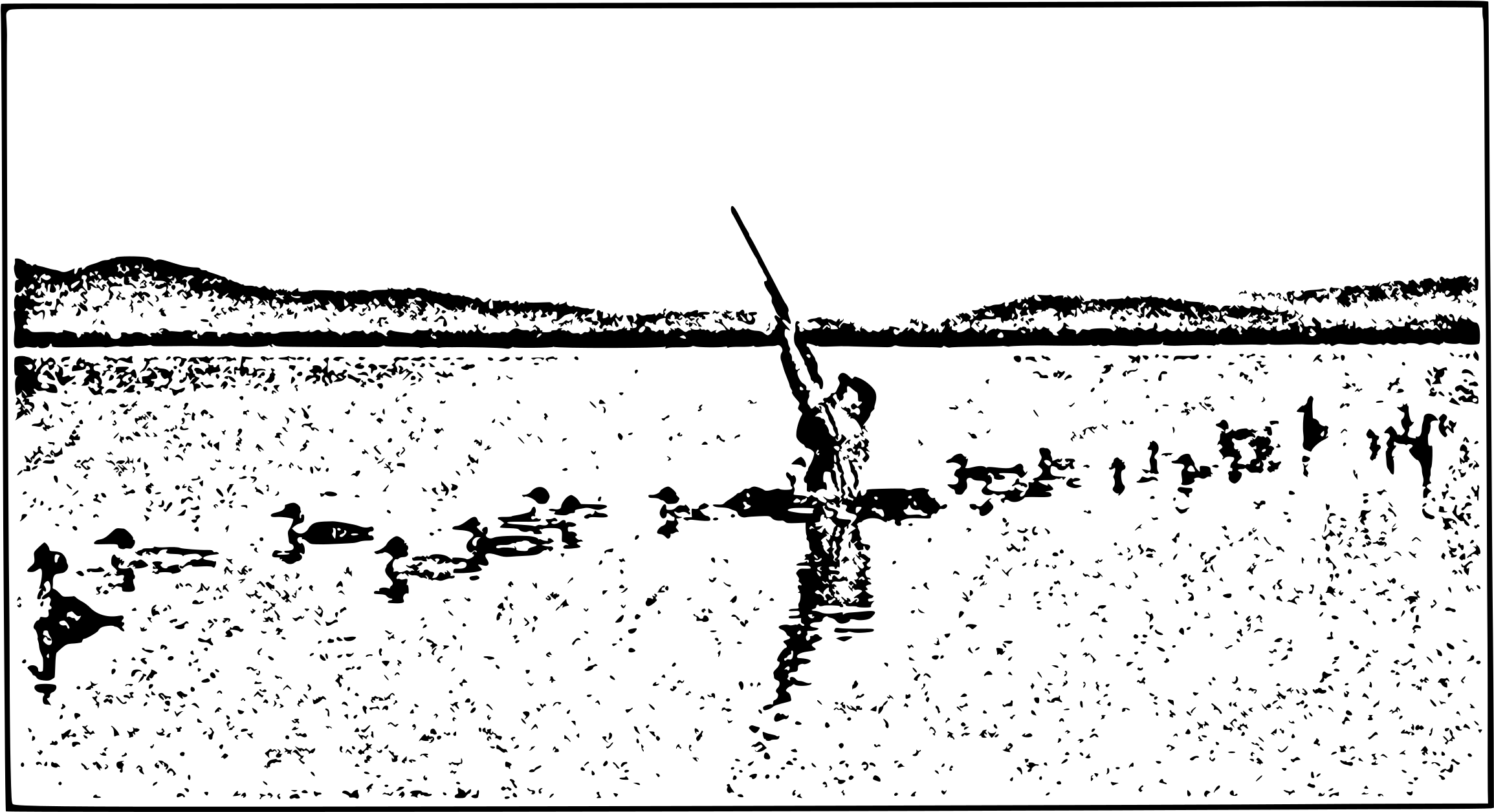 This Free Icons Png Design Of Hunter Shooting Ducks (2400x1305), Png Download