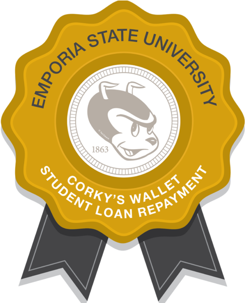 Corky's Wallet Student Loan Repayment Badge - Emporia State University (600x600), Png Download