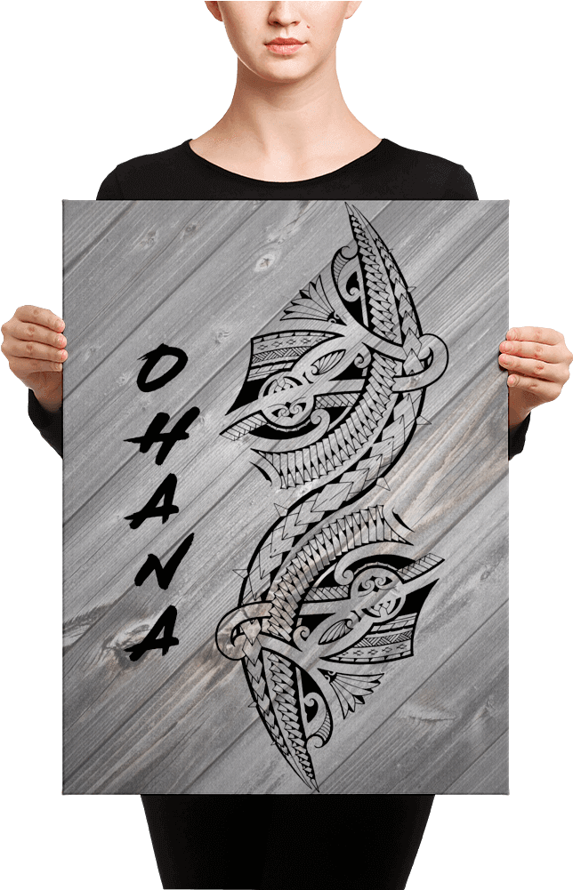 Canvas - Ohana W/tattoo - Hamopride - Black Mask Red Pied French Bulldog Canvas (1000x1000), Png Download