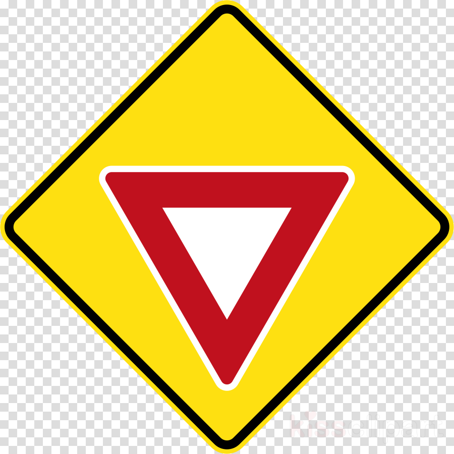 Triangle Clipart Traffic Sign Yield Sign - Clip Art (900x900), Png Download