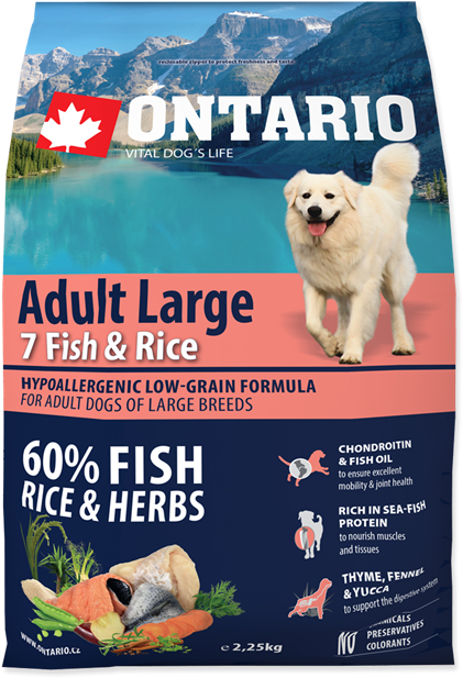 Ontario Adult Fish & Rice Large Breed 12 Kg (635x635), Png Download