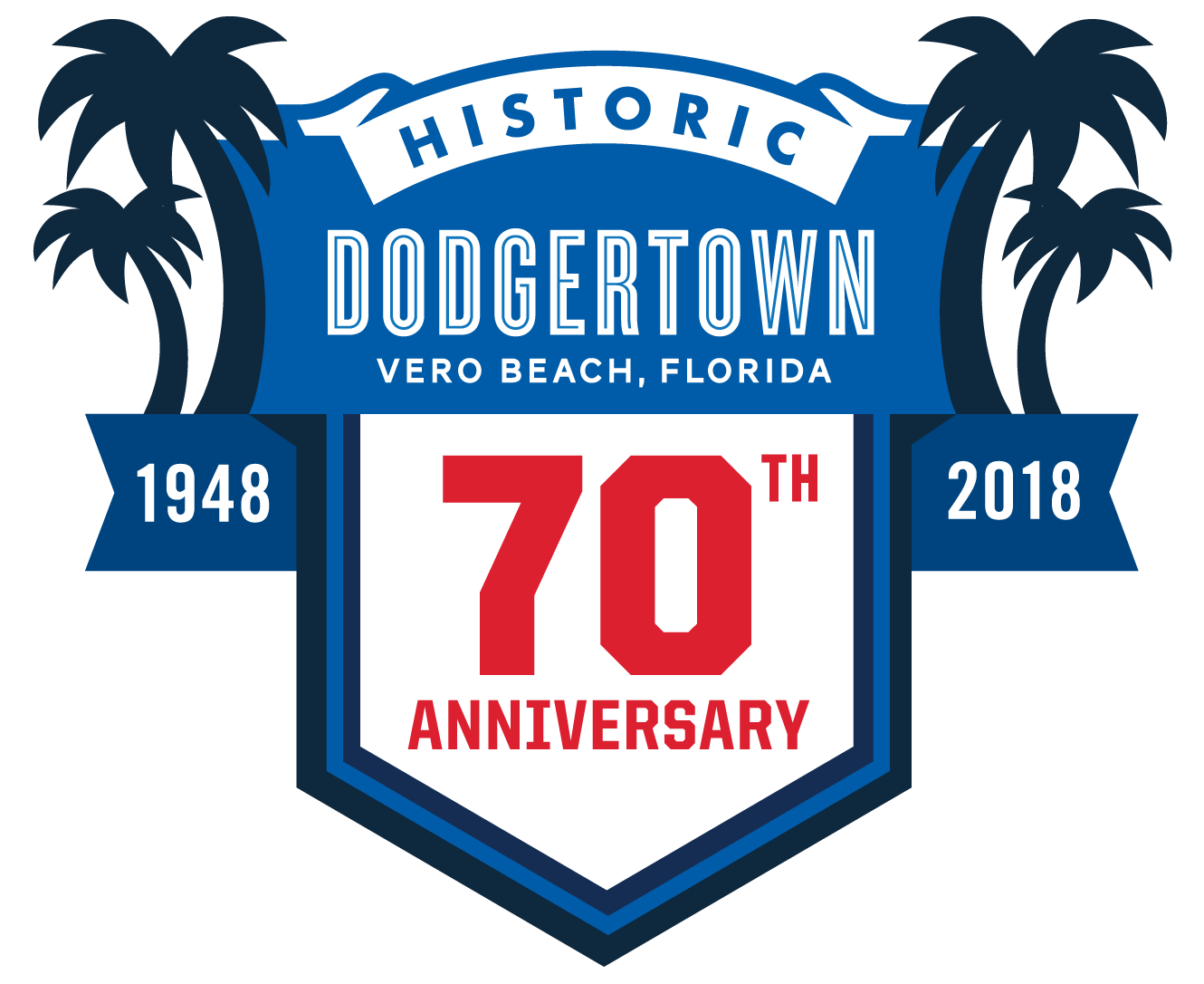 636553294928479782 Hd 70 Years Final 4color White 300 - Historic Dodgertown - Vero Beach (2376x1836), Png Download