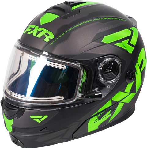 Fxr Fuel Modular Elite Helmet W/ Elec Shield Black/lime/char - 2018 Motorcycle Modular Helmets (585x585), Png Download