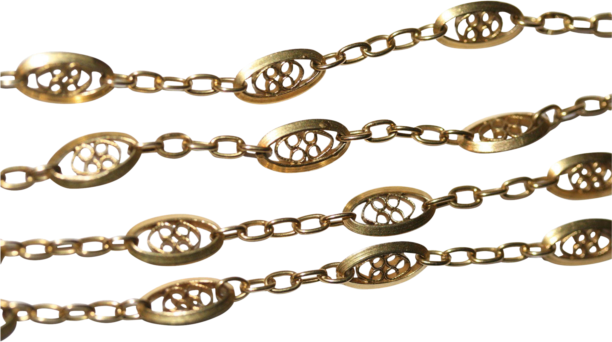 Antique Art Nouveau 18k Gold Fancy Chain Necklace Ca - Divine Antique Art Nouveau 24.5 Inch 18k Yellow Gold (2048x2048), Png Download