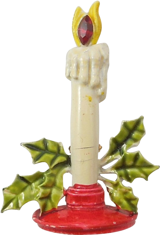 Vintage Christmas Candle Pin - Jewellery (776x776), Png Download